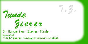 tunde zierer business card